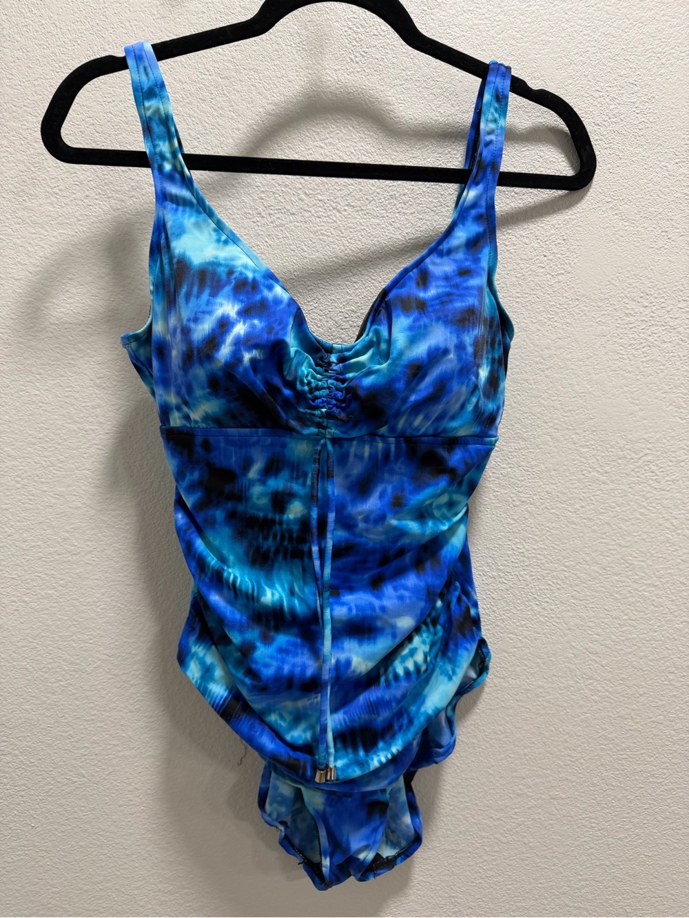 Aqua Green Blue Tie-Dye One-Piece Swimsuit